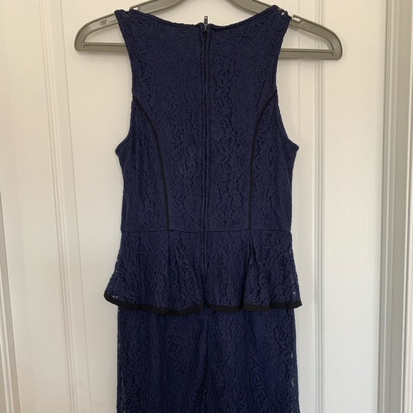 Navy blue peplum dress - Picture 2 of 2